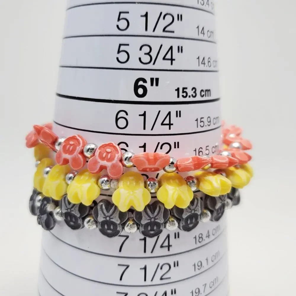 Disney Mickey and Minnie Mouse Beaded Bracelet Set